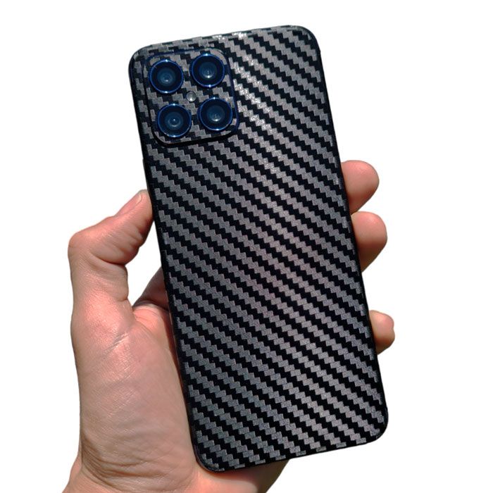 Skin Adhesivo Fibra de Carbono Negro Para Celular